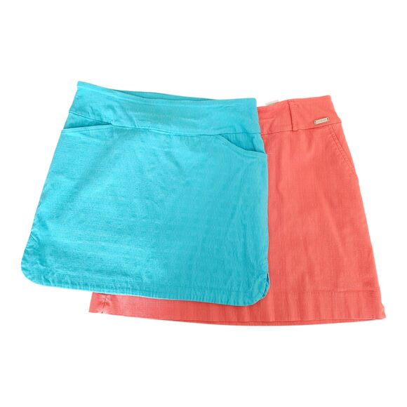 LOT 2 Women's Skorts (Skorts) Jenna Rose PM S.C. & Co. 8 Coral Turquoise Sports - Picture 1 of 7